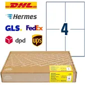 Avery-Zweckform 8025-300 Verzendetiketten 105 x 148 mm Papier Wit 1200 stuk(s) Permanent (sterk hechtend) Laser (zwart/wit), Inkjet