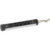 Bachmann CYCLE Lus 4xCEE7/3 1xschakelaar 1xUSB A/C 22W 2,5m CEE7/7