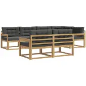 vidaXL Buiten bank set 6 st Wit en antracietkleurig Polyester