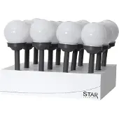 Star Trading Solar Padverlichting 'Globus', set van 12 bollampen, wit, schemersensor, H 27cm