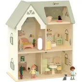 Classic World houten poppenhuis cottage met meubels en accessoires.