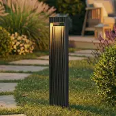 LUCANDE LED tuinpadverlichting - tuinlamp Tavion, zwart, Aluminium, Modern, LED buitenlamp