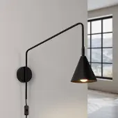 Sollux Wandlampe , LYS, Zwart, Woonkamer, Metaal, Scandinavisch