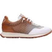 Hispanitas Dames Trainers Kansas wit (36), Leer, Bruin, 3 tot 5 cm, Veters, Casual BHV253869