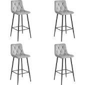 TEXTILOMANIE NADO kruk - zilvergrijs fluweel / zwarte poten x 4