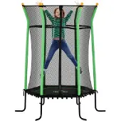 HOMCOM -Kinder Trampoline-Stahl, Kunststoff-Ø163,5 x H190 cm-Grün