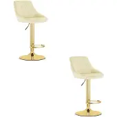 Leobert KAST kruk - beige fluweel / gouden voet x 2