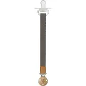 Fresk Speenkoord – 22 cm - Kraamcadeau - Speenketting met Velcro Sluiting - Speenhouder - Fopspeenkoord - Donkergrijs -