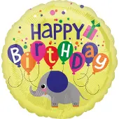 Amscan Folieballon Elephant Birthday 43 Cm Geel