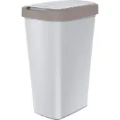 Prosperplast Afvalbak COMPACTA Q FLAP - inhoud: 45 liter, kleur: grijs met een lichtbruin deksel
