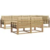 vidaXL Buiten bank set 6 st Wit en Beige Polyester