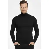 Beeren Heren Thermo Colshirt - Lange mouwen - Warm thermoshirt hoge hals - Zwart / L