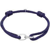 KUZZOI - Armband - Heren schakels ovaal met nylon in 925 sterling zilver - Heren