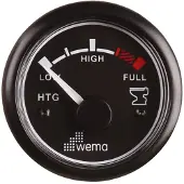 Wema Blackline Usa Standard Water Level Indicator 12-24v Zwart 52 mm