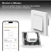 Osram SMART+ WiFi enkele wandschakelaar, 230 V, wit, mat, wit / opaal, Kunststof