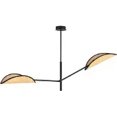 Emibig Plafondlamp , 2x E14, 40W, VENE 2, zwart/rotan, model 1160/2