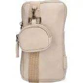 Merkloos Ferro telefoontasje lichttaupe taupe Imitatieleer Tas
