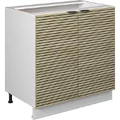 Vicco Keukenonderkast Fame-Line, Eiken paneel/Wit, 80 cm zonder werkblad