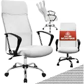 Casaria Ergonomische Bureaustoel Wit Kunstleer 122x51x52cm