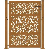 vidaXL Poort met bladontwerp 100x125 cm weervast staal