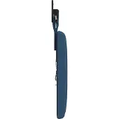 vidaXL Hangend hoofdbord Met LED-verlichting Blauw Stof