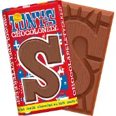 Tony's Chocolonely - Chocoladeletter - Melk - Sinterklaas - Schoencadeautjes - Sint Cadeau - 180 Gram - Fairtrade Belgische Chocola