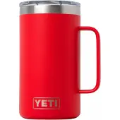 Yeti Rambler Stackable Mug 2.0 24oz Mag Slider Lid, Rescue Red, stapelbare thermosmok met deksel, 710 ml