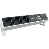 Bachmann DESK2 stekkerdoos 3x geaard contact, 2x CAT6a, 1x HDMI, USB3.0, wit