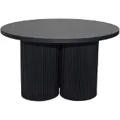 Oviala - Scandinavische ronde salontafel 80 cm donker hout - June