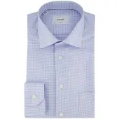 Eton Houndstooth King overhemd geruit lichtblauw katoen