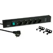 Bachmann CONNECT LINE, 5x aardingscontact, schakelaar, USB A & C, 22W, zwart