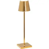 Zafferano Poldina micro acculamp binnenkant goud glanzend, messing / goud, Woon-/ Eetkamer, Aluminium, Modern
