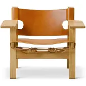Fredericia Furniture De Spaanse stoel fauteuil Leder cognac-geoliede eik
