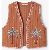 Sissy-Boy Bruin gilet met embroidery | Maat: XS-S
