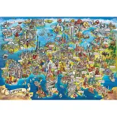 Eurographics puzzel Europa kaart - 2000 stukjes legpuzzel.
