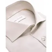 John Miller Beige overhemd Tailored Fit katoen