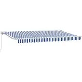 vidaXL Zonnescherm Frame Blauw en Wit 400 x 200 cm