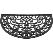 HQ Deurmat Antiek Halfrond Rubber 40x60cm Zwart zwart Kunststof Deurmat