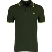 Fred perry poloshirt donkergroen normale fit 2 knoops