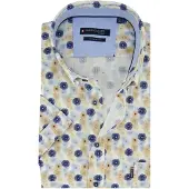 Giordano button down boord overhemd blauw geprint