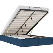 vidaXL Bedframe zonder matras 120x200 cm stof blauw