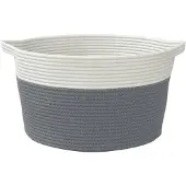 vidaXL Opbergmand Ø 40x25 cm katoen grijs en wit