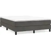 vidaXL Boxspring zonder matras fluweel donkergrijs 140x210 cm
