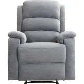 Vente-unique Elektrische relaxfauteuil van stof met plateau NEVERS - Grijs