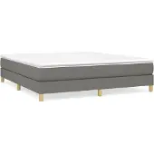 vidaXL Boxspring bed stof donkergrijs 160x200 cm