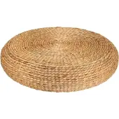 Atmosphera Vloerkussen Sahara - naturel - jute/katoen - 55 x 15 cm - Extra dik rond grond zitkussen/matraskussen - Lage poef