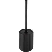 Wenko toiletborstelhouder Belluno zwart - keramiek - 11,5 x 11,5 x 42 cm