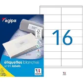 Agipa Universele etiketten, 105 x 35 mm, wit, rechthoekig