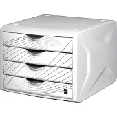 Helit ladeblok Cameleon, met 4 laden, wit
