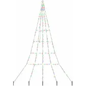 vidaXL LED Kerstboom met Grondspikes Multikleur 306 cm Metaal